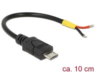 DELOCK USB 2.0 Micro-B kabel > 2× otvoreni krajevi, 10 cm, za Raspberry Pi